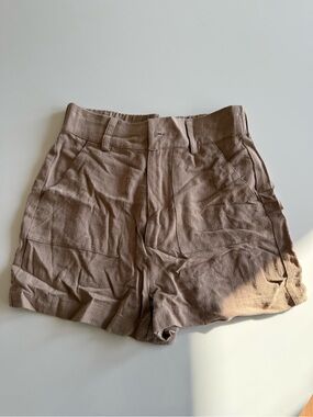 Walter Baker Women's High-Waist Linen Blend Shorts - Taupe